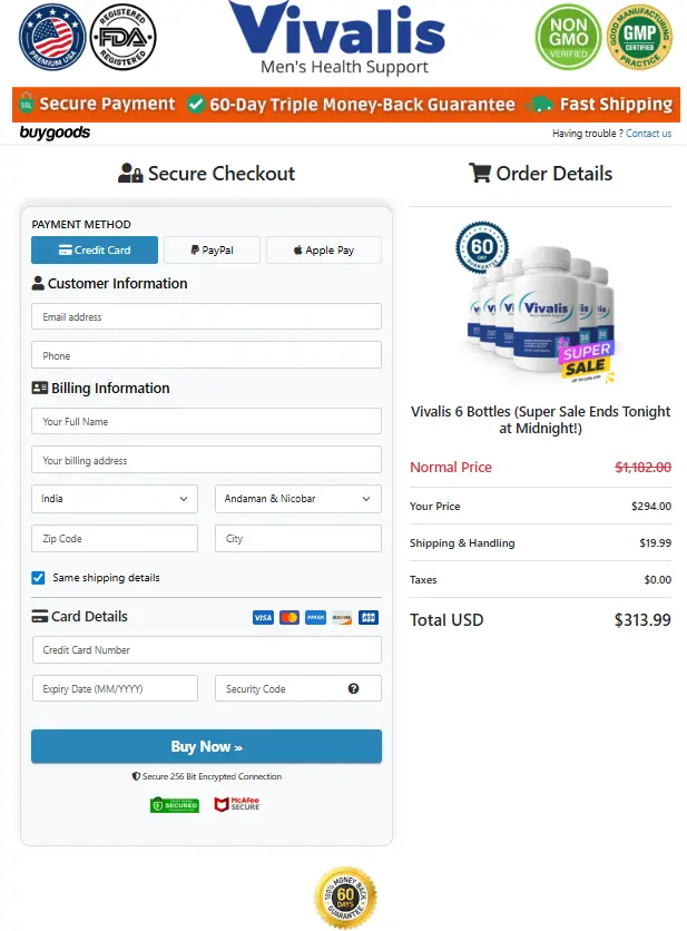 Vivalis- Secure Page